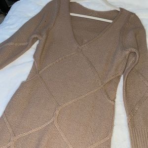 Tan Knit mini dress, comfy and stylish
